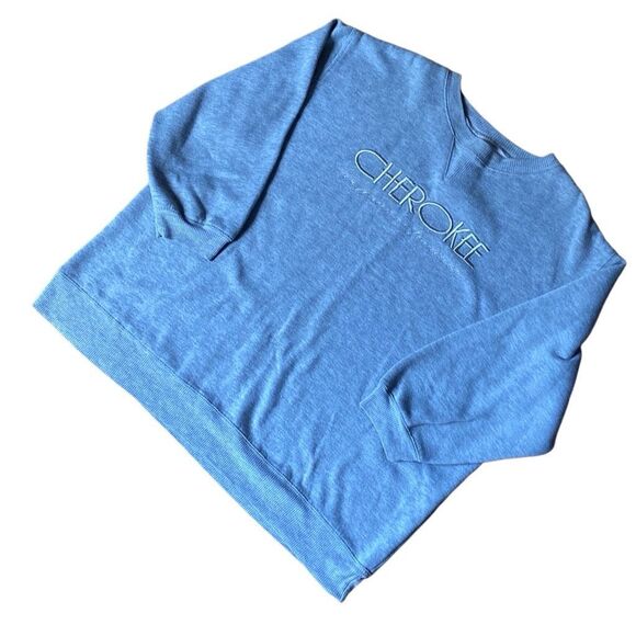 Cherokee Sweatshirt Large Grey Crew Neck VTG Relaxed Pullover Outdoors - Picture 6 of 6